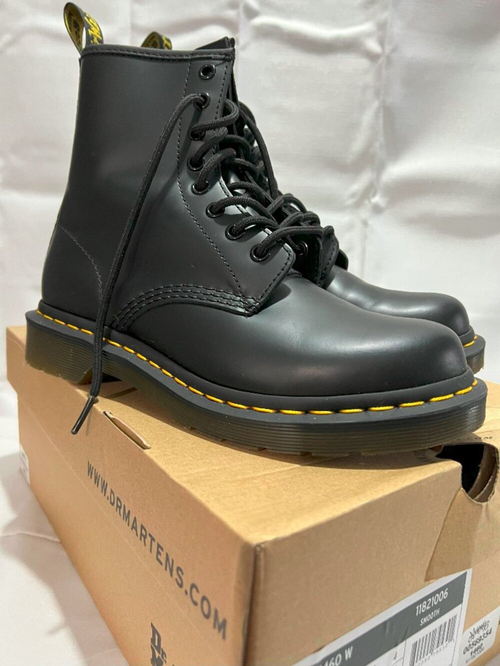Dr. Martens 1460 smooth black leather lace-up boots
